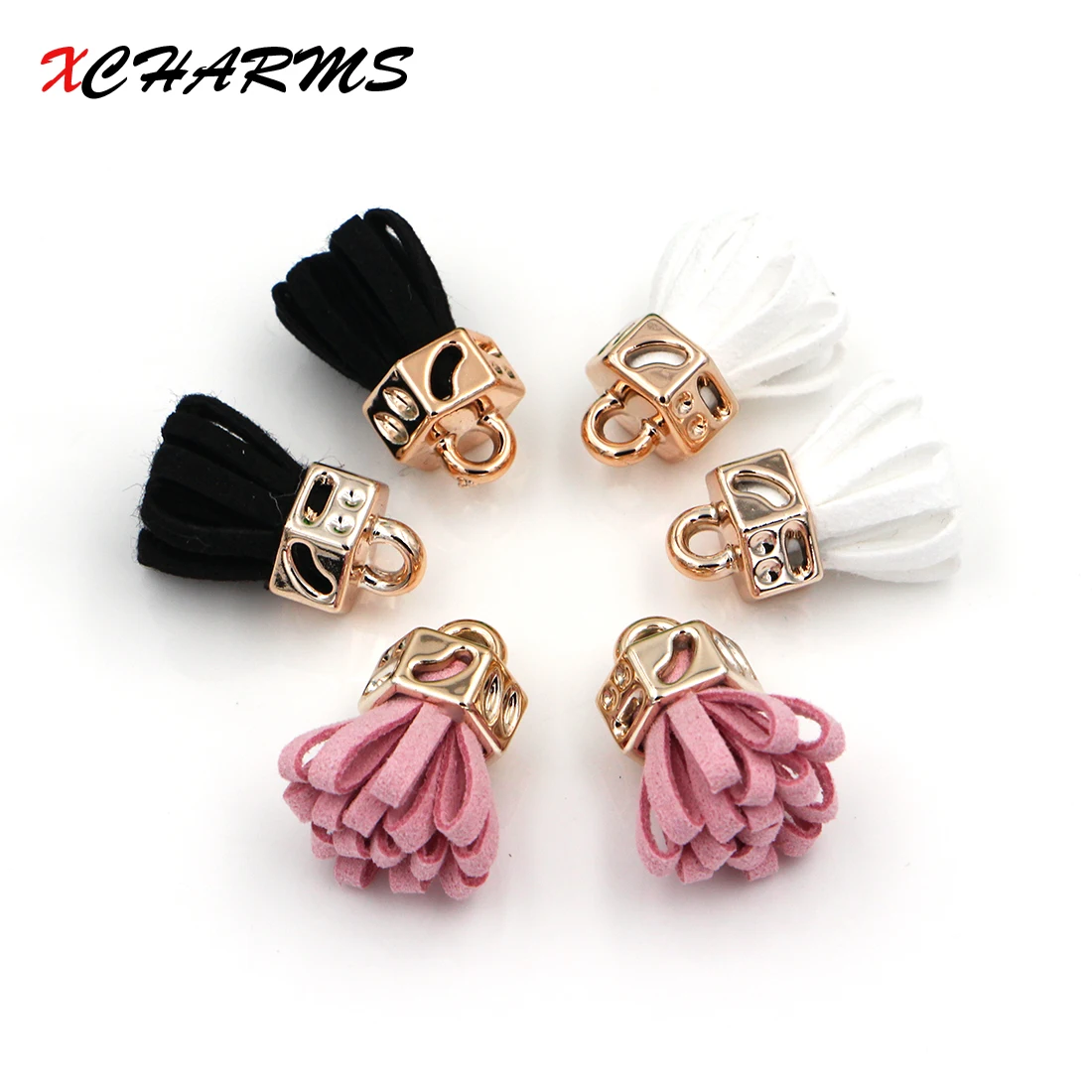 

XCHAMRS 10pcs/lot Wholesale 25*20mm 3 Colors Diy Korean velvet Tassel For Jewelry Making DIY Acessories Suede Tassels