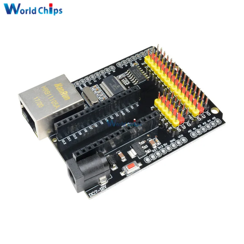 Плата расширения модуля ENC28J60 Ethernet V2.0 2 0 CH340G NANO V3.0 MEGA для Duemilanove Leonardo Arduino UNO R3