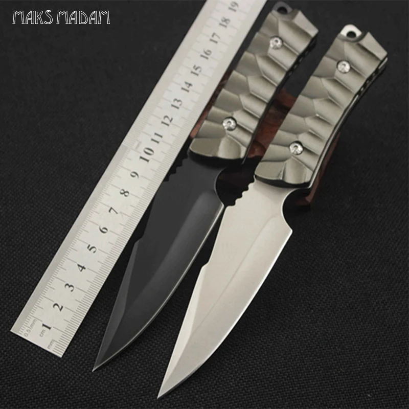 Дешевый Бесплатная доставка алюминиевая ручка фиксированное лезвие тактический нож полный Тан охотничий нож маленький нож выживания 7CR15MOV сталь
