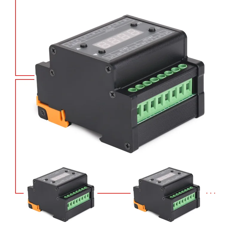 AC90-240V-3CH-output-guide-rail-type-DMX-triac-dimmer-with-Digital-tube-display-can-work