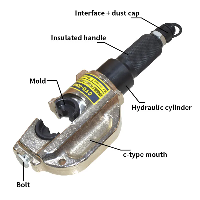 Гидравлические щипцы давления, CYO-400B, портативная линия давления, гидравлические щипцы, опрессовочная головка 16-400мм2, Гидравлические инструменты, 1 шт