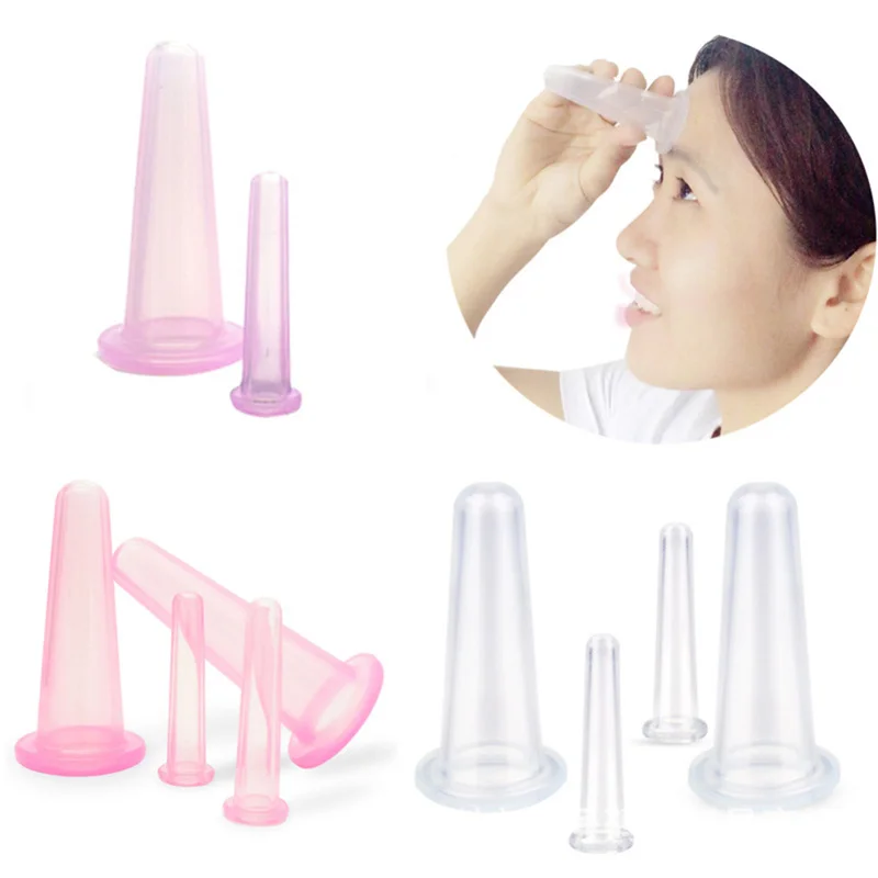 Face Eye Care Treatment Care 4pcs/set Silicone Facial Massage Tools Anti-Aging Face Skin Care Tool Cup Facial Cup Vacuum Cupping