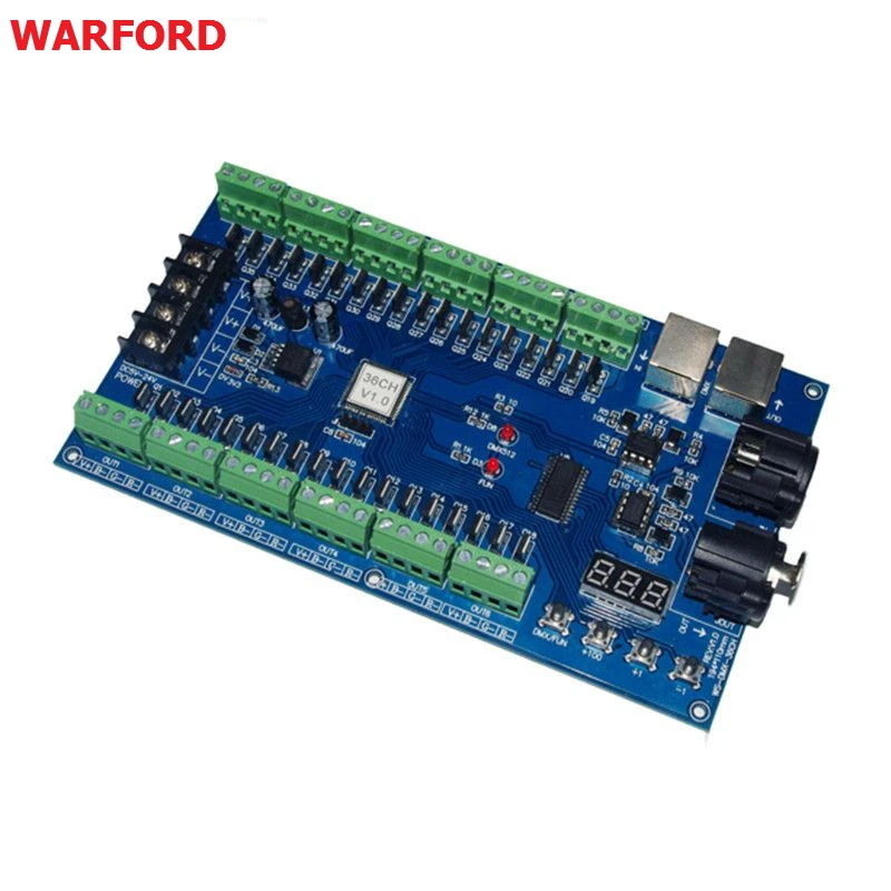 

WARFORD (1 pcs/lots) DC5V-36V 36 channel 12 groups dmx512 decoder led controller for led strip lights