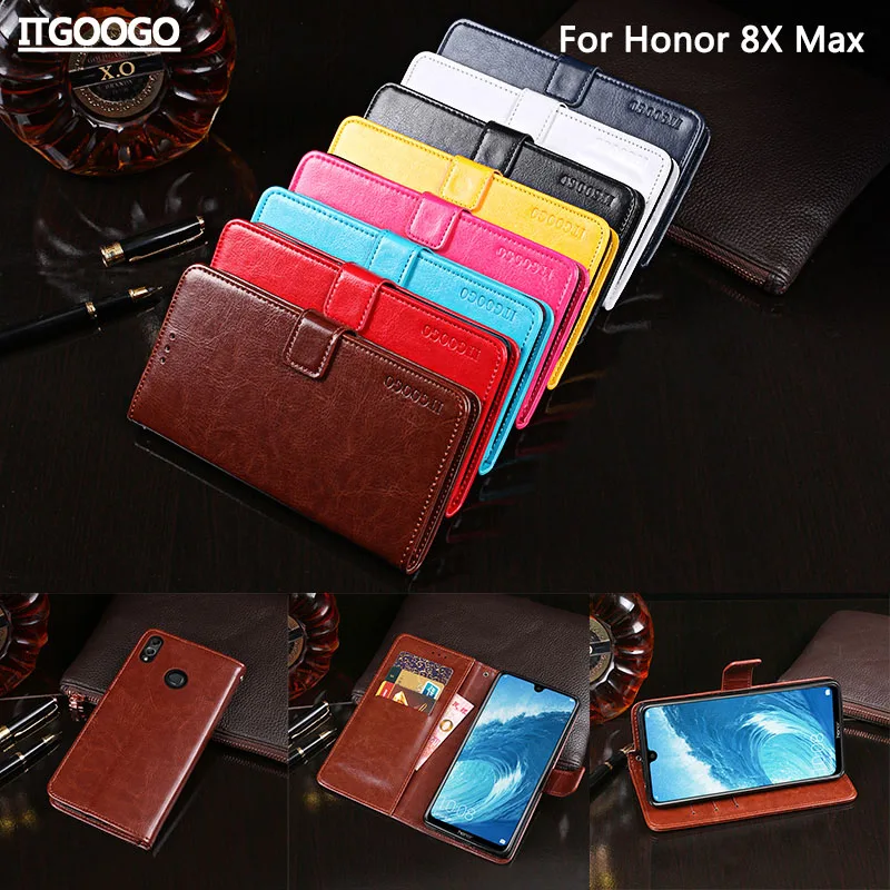 

Honor 8X Max Case Cover Luxury Leather Flip Case For Huawei Honor 8X Max Phone Case Back Cover Wallet Case
