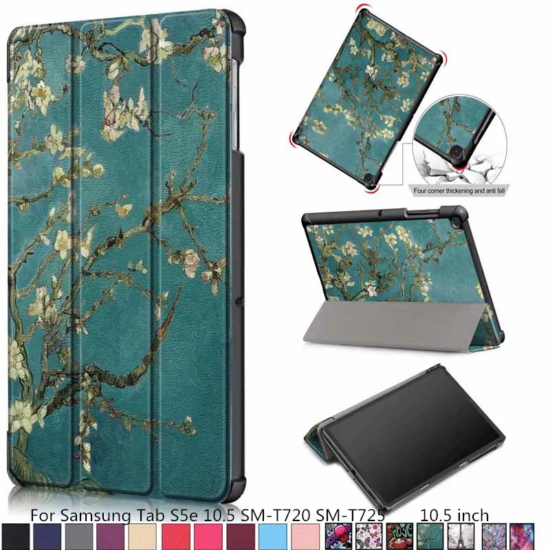 

Ultra Slim 3-Folding Capa Case For Samsung Galaxy Tab S5e 10.5 SM-T720 SM-T725 10.5 inch Tablet Funda Cover Smart Wake-Sleep