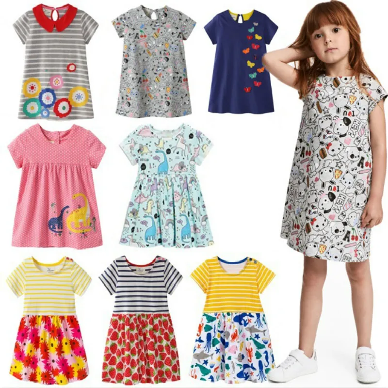 

2019 Girls Summer Dress Baby Girl Clothes Brand Kids Dresses for Girls Costume Animal Flower Children Princess Clothing Vestido