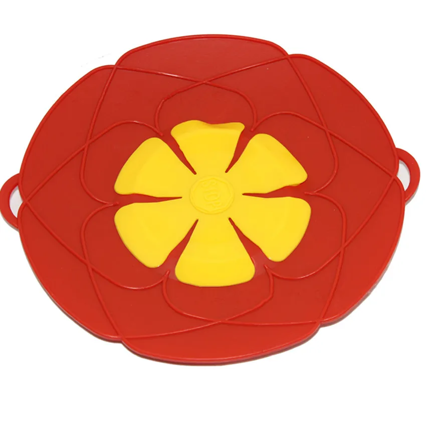 26 см Силиконовая крышка против перелива силиконовая крышка разлива пробка горшок крышка кухонная посуда кухонные гаджеты - Цвет: Красный