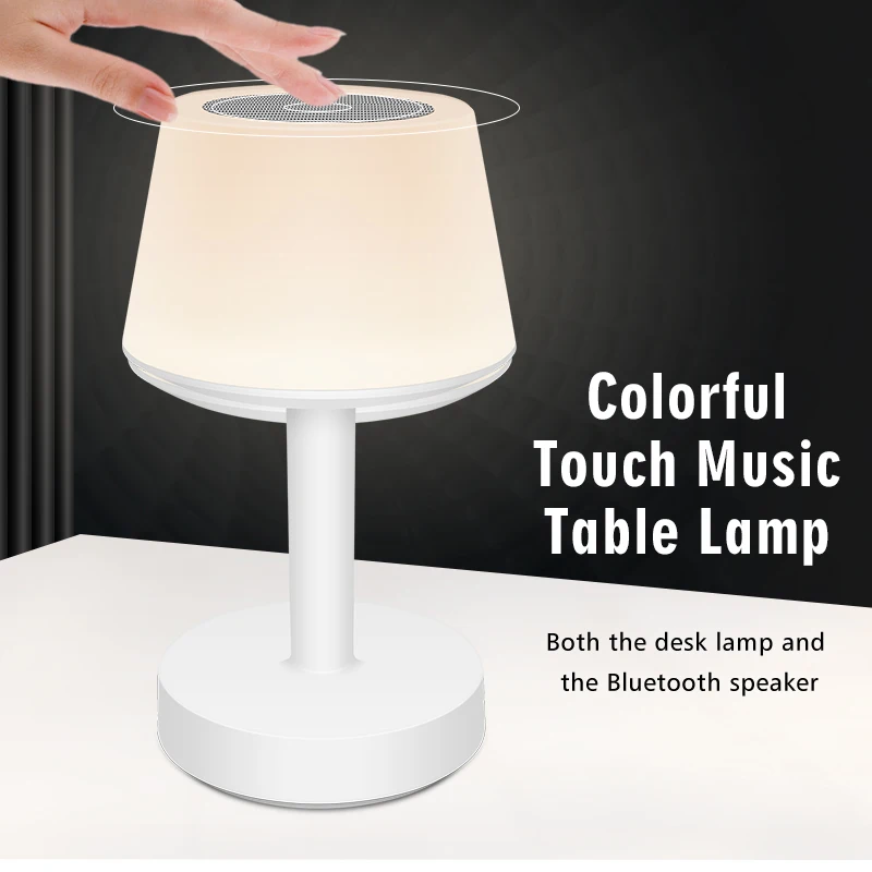 

Wireless Bluetooth Speakers Bedside Lamp Night Light Smart Touch Control Table Lamp Portable Rechargeable LED Desk Lamp