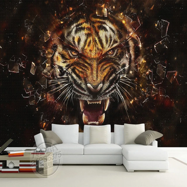 Natureza tigre chinês animal 3d papel mural papel de parede para sala de  estar fundo 3d foto murais papel de parede 3d adesivo - AliExpress