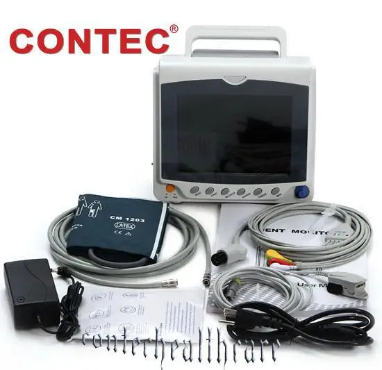 8.4 дюймов Портативный жизненно важных ICU Монитор пациента НИАД SpO2 PR RESP temp HR CMS6000C + принтер