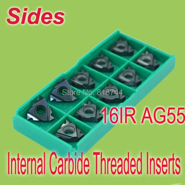 

Free Shiping 16IR AG55 Indexable Internal Carbide Threaded turning Inserts for Threaded Lathe Holder