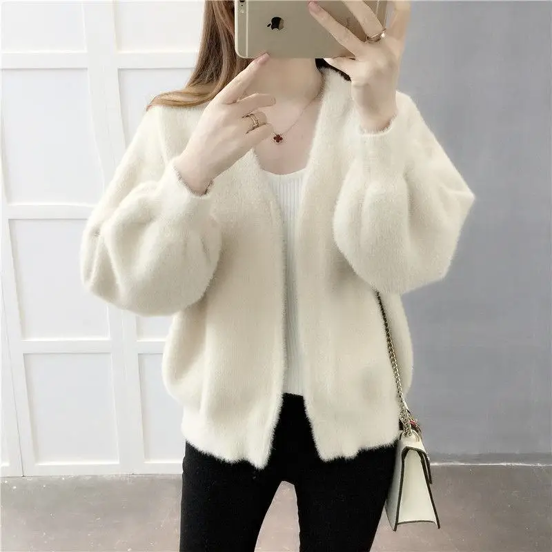

2019 Spring Autumn Women Solid V-Neck knitted Sweater Cardigan Shawl Female Loose Open Stitch Tricot Coat Soft Casaco K117
