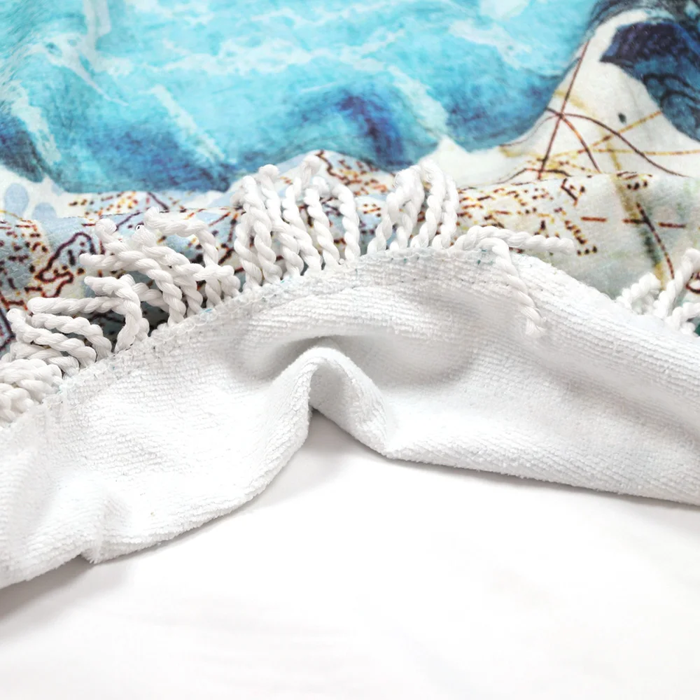 Silstar Tex Забавный Мультфильм Стили круглый пляжные Полотенца с Tassle Единорог Pattern