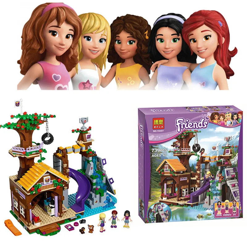 

739 PCS Bela 10497 Girl Friends Adventure Camp Tree House Building Set Learning Blocks Compatible 41122