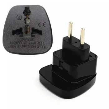 

10pcs/lot Universal AU UK Germany Switzerland Italy US To EU Plug Europe travel AC adaptor plug converter adapter safety shutter