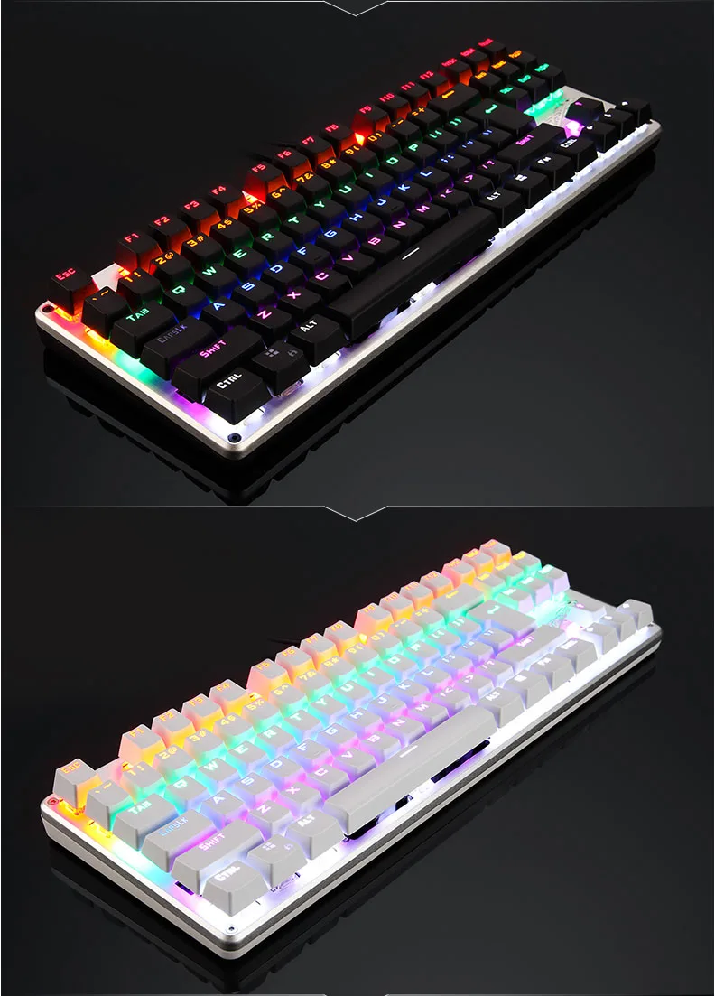 Подсветкой Gaming натуральная механическая клавиатура поставляется от российского anti-ореолы световой светодиодный металлические проводная