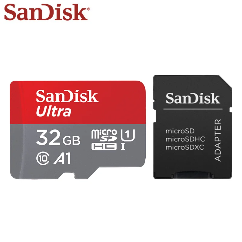 Двойной Флеш-накопитель SanDisk слот для карт памяти ультра Micro sd-карта Class 10 128 ГБ TF card 64 ГБ 32 ГБ оперативной памяти, 16 Гб встроенной памяти, A1 до 98 МБ/с. SDHC/SDXC Для телефонный стол