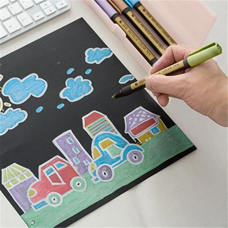 Marker Pen Stationery Metal Color Paint Pen Technology Pen Invitation Card Greeting Card Greeting Marker 1 Pcs
