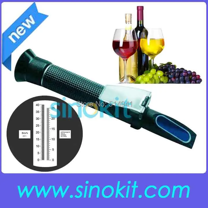 

Cheaper ABS Plastic Free Shipping 0-25%Vol Wine/Oe Refractometer P-RHW-25brixATC