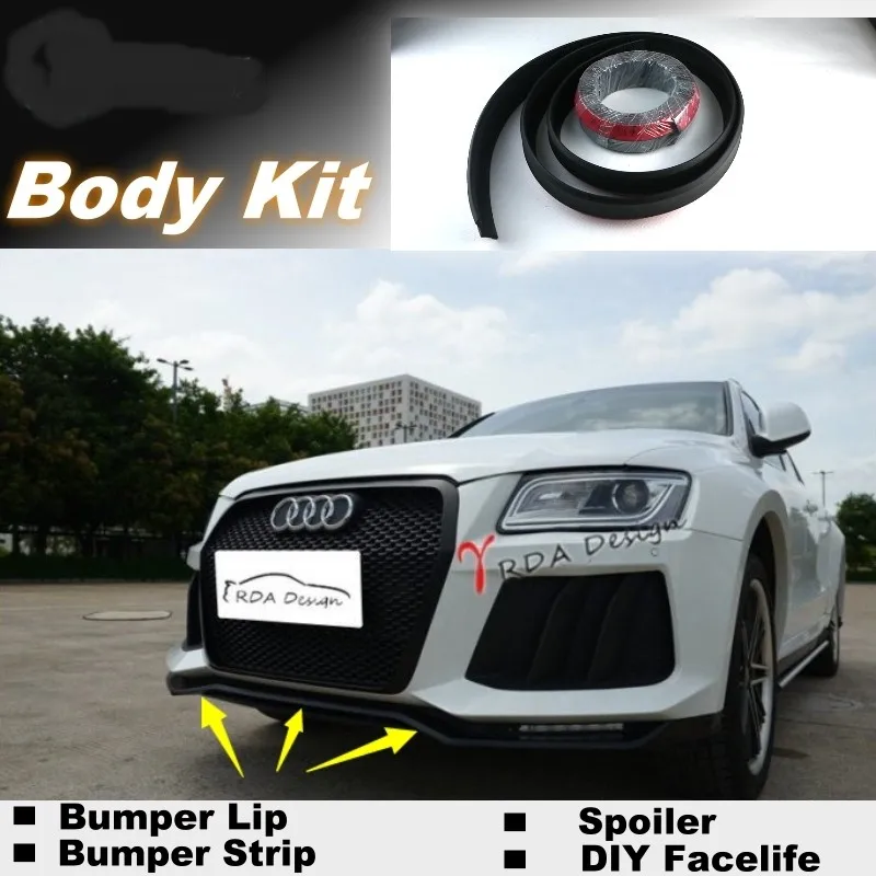 For Audi Q5 2008~2015 Bumper Lip Lips  Top Gear Shop Spoiler For Car Tuning  TOPGEAR Body Kit + Strip