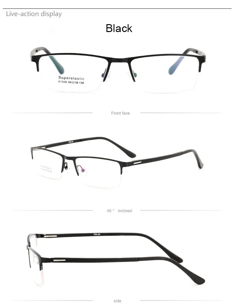 Новинка 1508, полный обод, металлический сплав оправа для очков для мужчин, оптические очки по рецепту, очки для мужчин