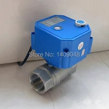 CWX-25S DN20 3/4 NPT 2 way SS304 Электрический моторизованный шаровой клапан для воды с ручным управлением, DC3-6V CR02/CR01/CR05