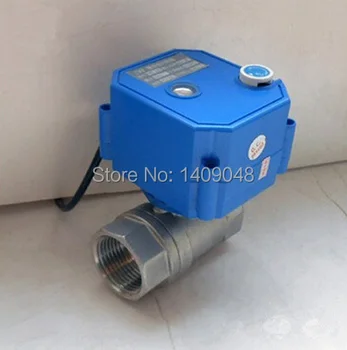 

CWX-25S DN20 3/4 NPT 2 way SS304 electric motorized ball water valve with manual override , DC3-6V CR02 /CR01/CR05