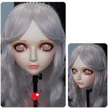 Cheap (GL004)Female Sweet Girl Resin Half Head Kigurumi BJD Mask Cosplay Japanese Anime Role Lolita Lifelike Real Mask Crossdress Doll Cheap (GL004)Female Sweet Girl Resin Half Head Kigurumi BJD Mask Cosplay Japanese Anime Role Lolita Lifelike Real Mask Crossdress Doll