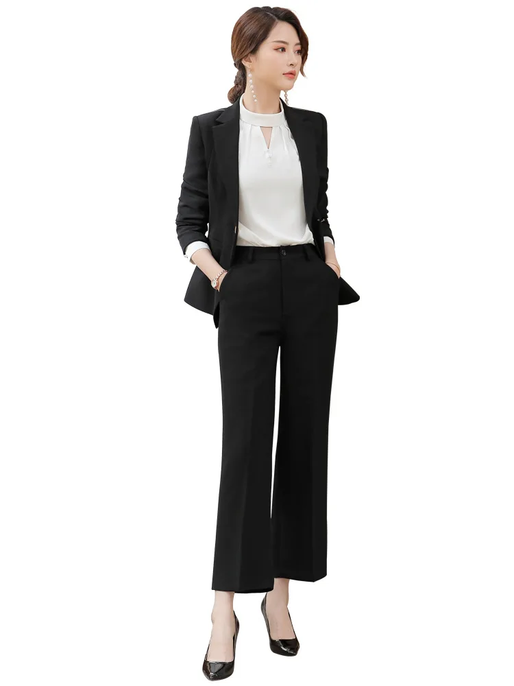 Professional Women's Suit Set 2019 Autumn New White Temperament Small Suit Joker Pants Slim Short Skirt Two-piece High Quality