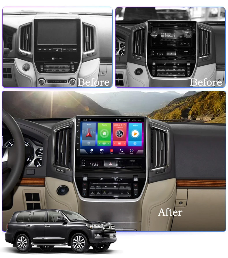 Cheap Car Android 8.1 Multimedia Player for TOYOTA Land Cruiser 2016 GPS Navigation Device bluetooth steering wheel control support 2