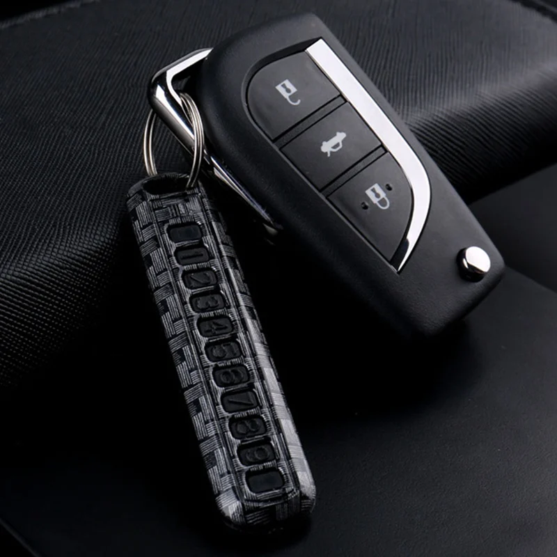 

Pendant Auto Vehicle Phone Number Card Keyring Key Chain Car Interior Decoration Anti-lost Phone Number Plate Car Keychain