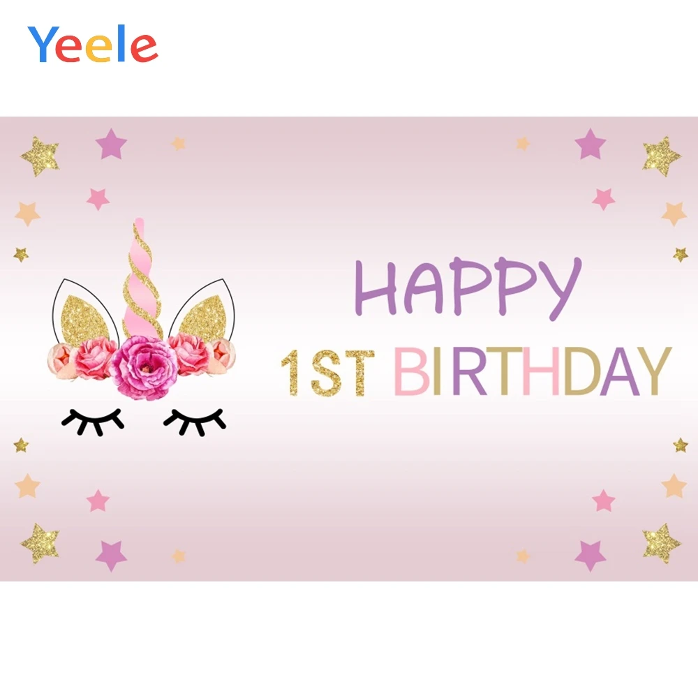 

Yeele Unicorn Birthday Photocall Star Customized Photography Backdrops Personalized Photographic Backgrounds For Photo Studio