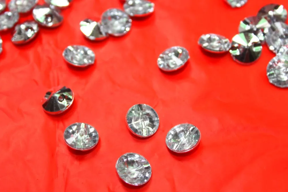 Кристальные пуговицы 2 круглых отверстия 20 мм Rhainstone кнопку яркое серебро 50 шт./лот