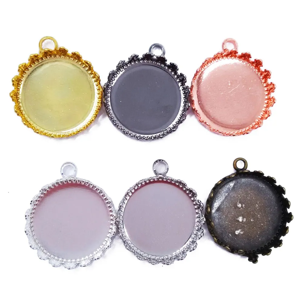 

Wholesale Lot 1000Piece Crown Pendant Base 15mm 20mm 25mm Round Blank Pendant Trays Circle Pendant Blanks PT01