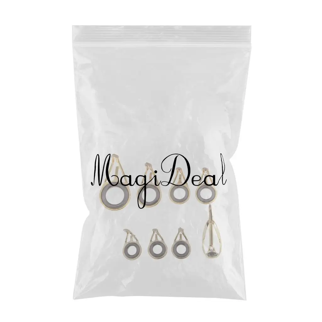 8 Pieces Fishing Rod Guide  Eye Ring Guide Tip Rod Repair Kit Wear-resistant Ceramic Ring cannes à pêche Cañas de pesca