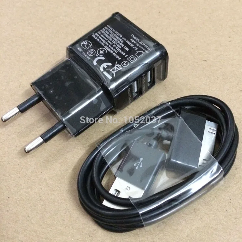 Dual 2 Ports USB Charger Power Adapter +Data Cable Charging SYNC Cord for Samsung Galaxy tab 2 P1000 P7500 P5100 P3100 N8000 7.0