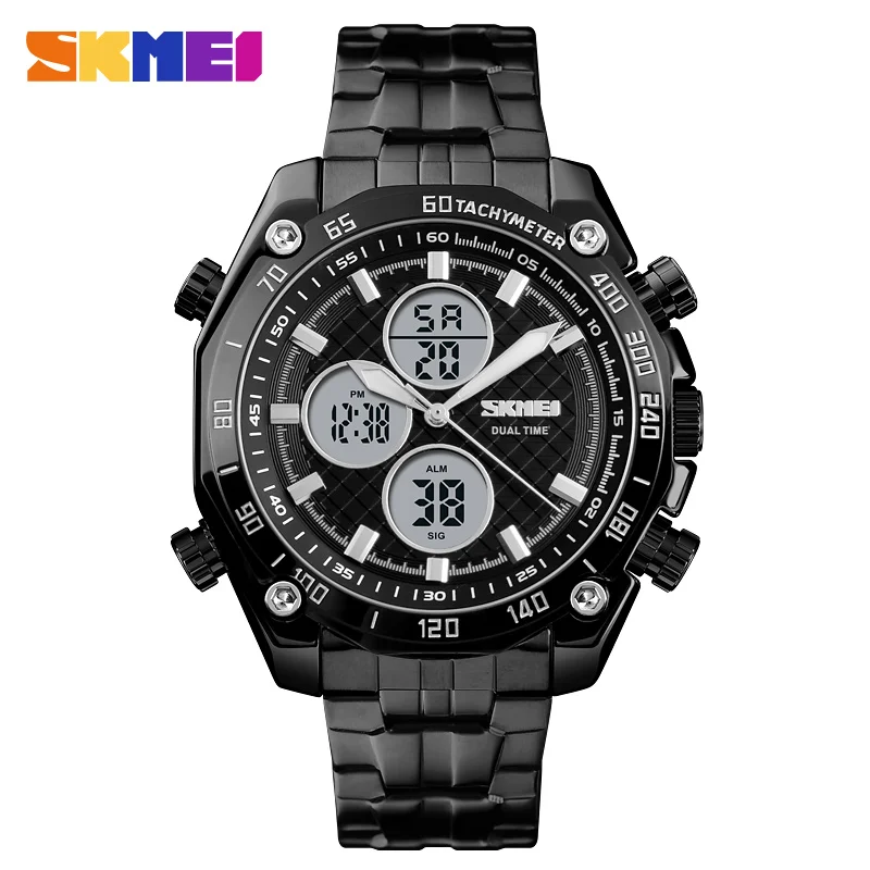 

2019 Men Luxury Digital Watch Stainless Steel Man Watches Fashion Business Wrist Alarm Chronograph Watch Top Brand Male Bracelet
