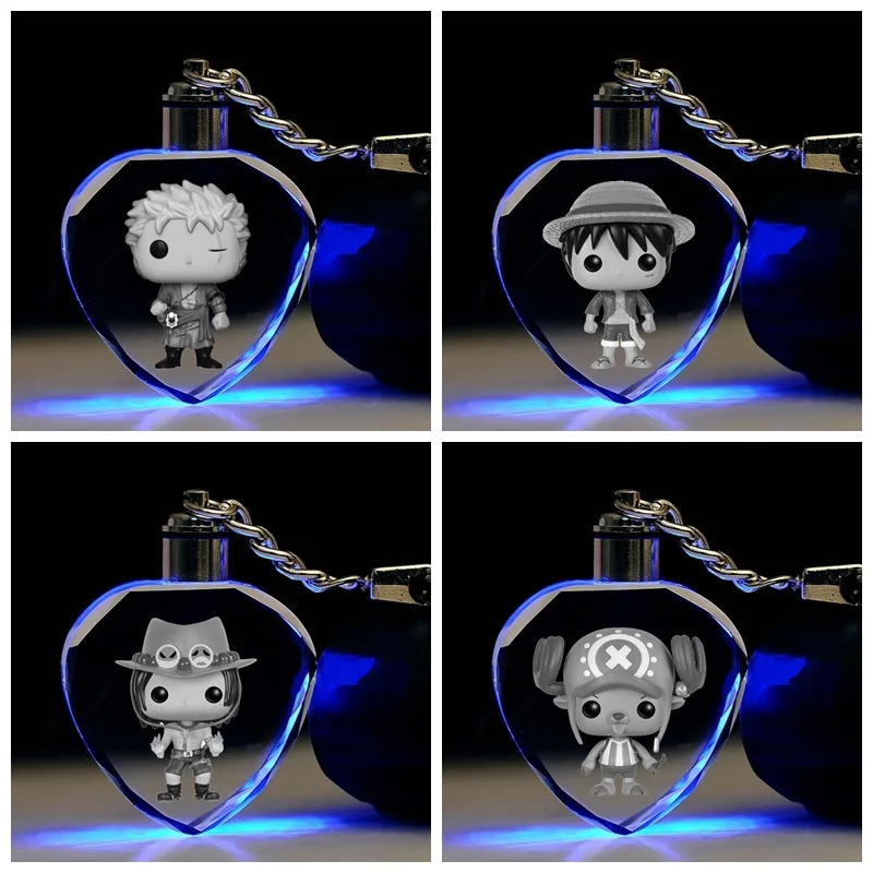 Аниме одна деталь брелок Луффи Ло Тони Чоппер Зоро Нами Боа Хэнкок Usopp в форме сердца кристалл брелок милый забавный мультфильм