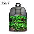 FORUDESIGNS Canvas Backpack Men 3D Ladybug Printing School Backpack for Teenage Boys Girls Fashion Bagpack Women Bag Rucksack  