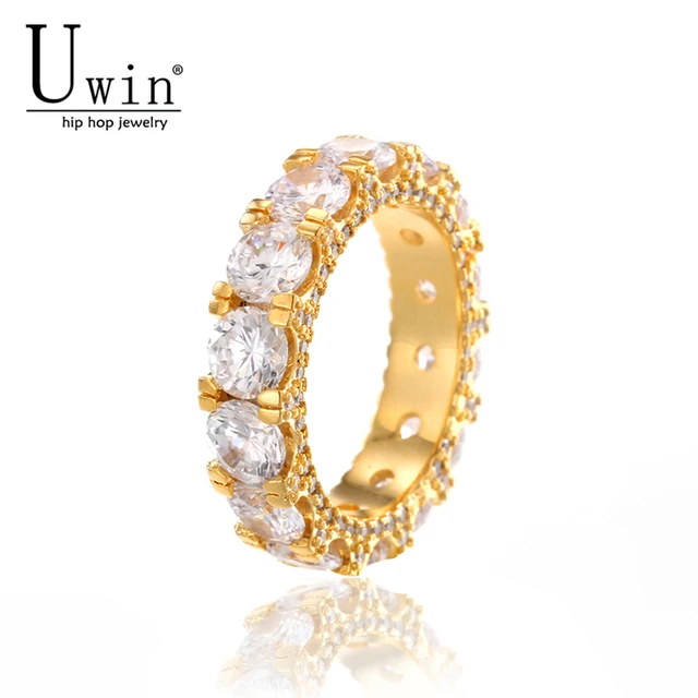 UWIN 1 Row CZ Ring Full Bling Iced Out Wedding Zircon Hollow Luxury Engagement F UWIN 1 Row CZ Ring Full Bling Iced Out Wedding Zircon Hollow Luxury Engagement F