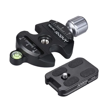 

Andoer DM-55N Quick Release Clamp+QR-60 Quick Release Plate Knob-Type 1/4" & 3/8" Screw Hole for Arca Swiss Quick Release Plate