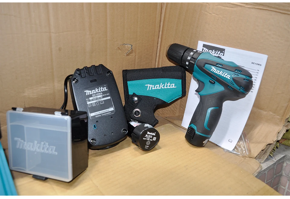 Япония Makita HP330DWE зарядки Ударная дрель литиевая батарея ручная дрель электрическая отвертка 6000-22500ipm 400-1500 об/мин 24/12N. М