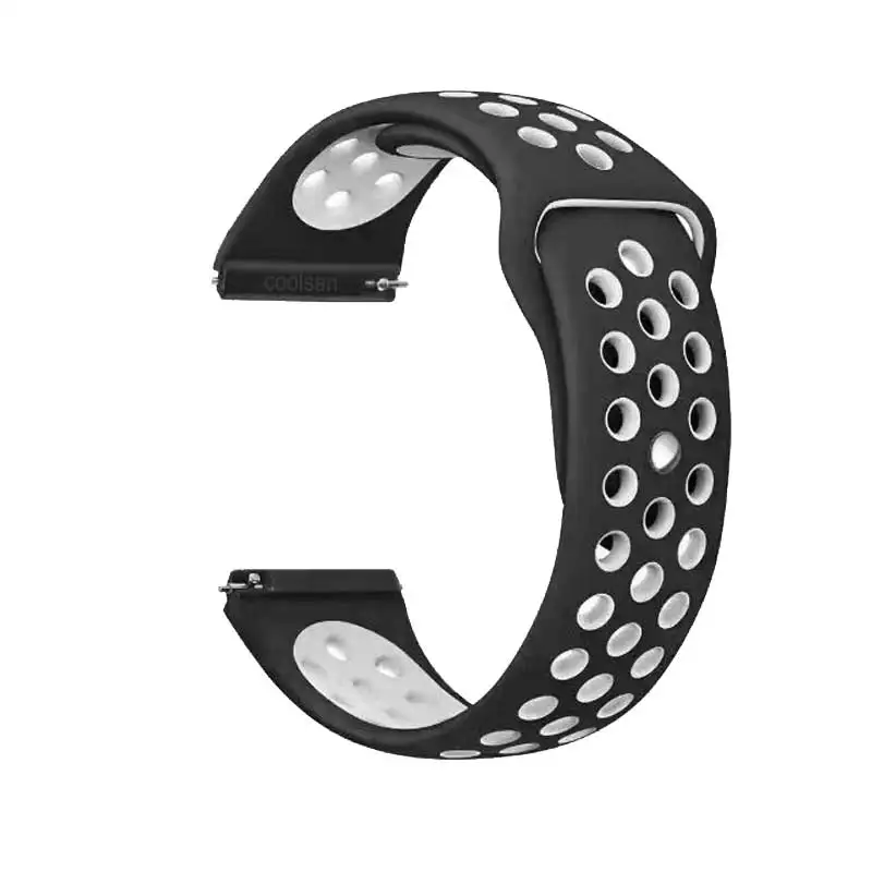 20 мм/22 мм силиконовый ремешок для samsung Шестерни спортивные S2 S3 классический Frontier ремешок для наручных часов Xiaomi huami amazfit темп Bip BIT Lite huawei часы 2 - Цвет ремешка: black white 11