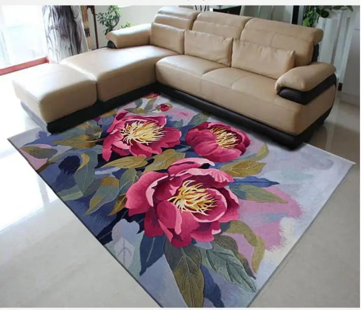 Европейский и американский стиль, шерсть цветочный ковер для Гостиная Спальня Холл коридор модные цветочные современные коврики с узором
