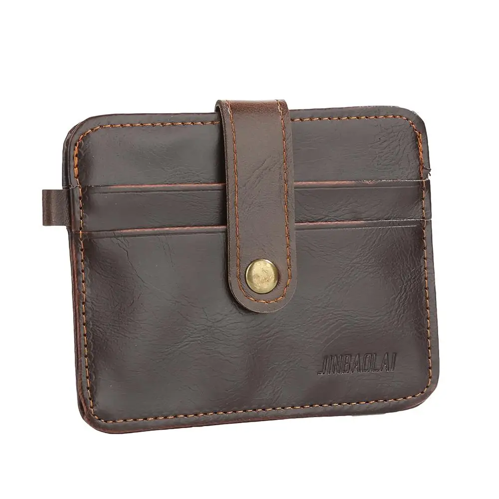 

2019 Hot Selling Men's Faux Leather Slim Wallet ID Credit Card Holder Button Case