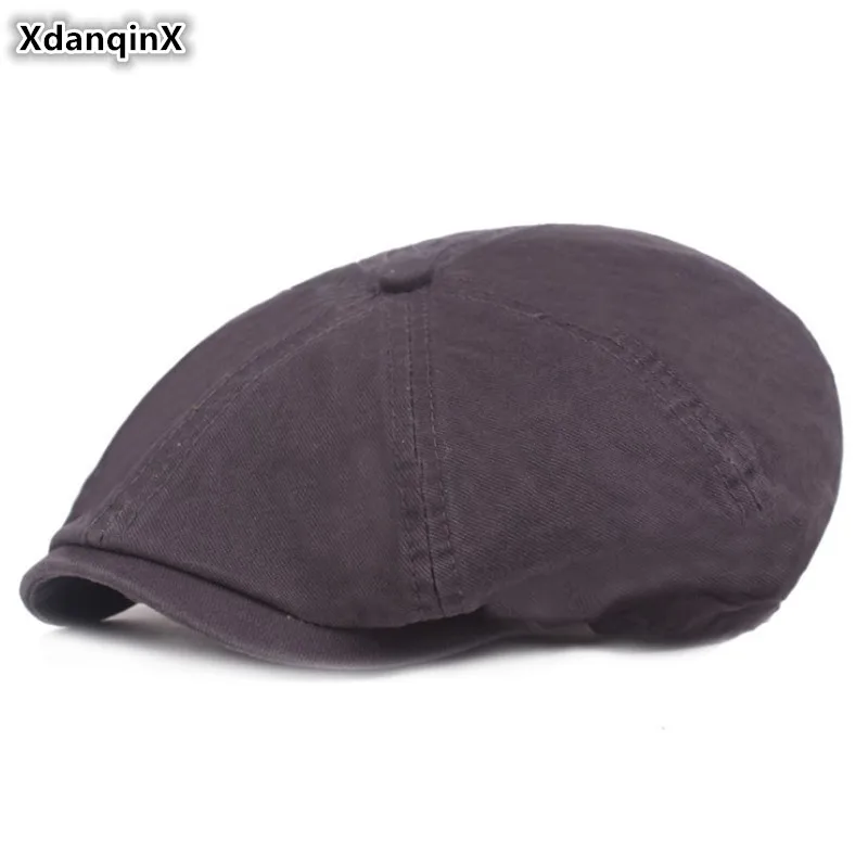 

XdanqinX Cotton Men's Hat Berets Literary Youth Hat Fashion Simple Male Caps Dad's Beret Hats Sombrero De Hombre Snapback Cap