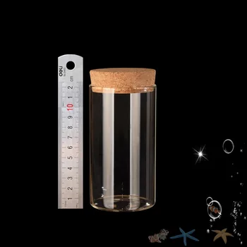 

250ml Glass Sealed Jar For Food Storage With Cork In Tubular Shape Best Quality 4pcs/Pack in Free shipping
