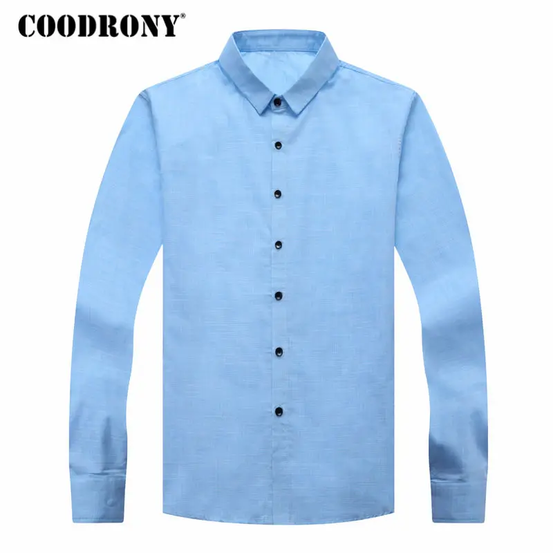 COODRONY Cotton Shirt Men Clothes 2018 Autumn Long Sleeve