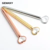 Genkky Big diamond Pen Heart-shaped Scepter Ballpoint Pens For School Office Gift Stationery Metal Material High-grade Ball Pens 1