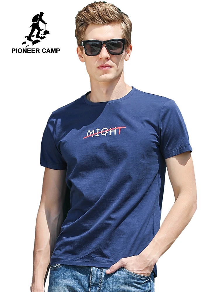 Pioneer Camp новая темно-синяя футболка мужская брендовая одежда короткая летняя с